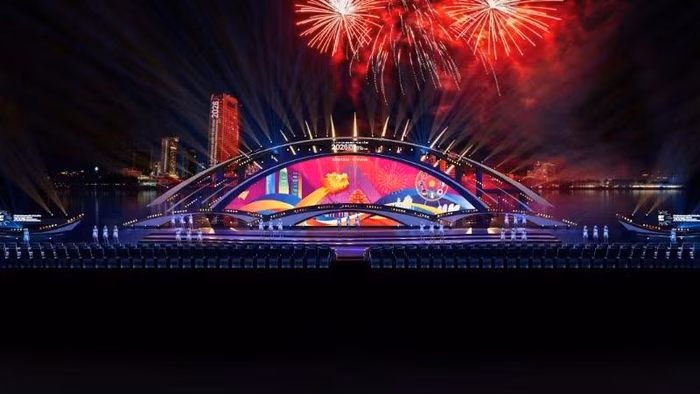 Ngôn ngữ thiết kế với các đường cong gợi hình những nhịp cầu kết nối. (Ảnh: Ban tổ chức DIFF 2026)